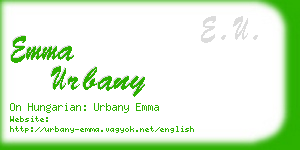 emma urbany business card